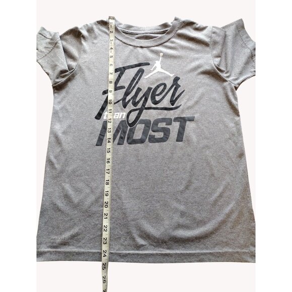 Jordan Shirt Boys Large Dri Fit Short Sleeve Flyer Gray - Picture 4 of 10